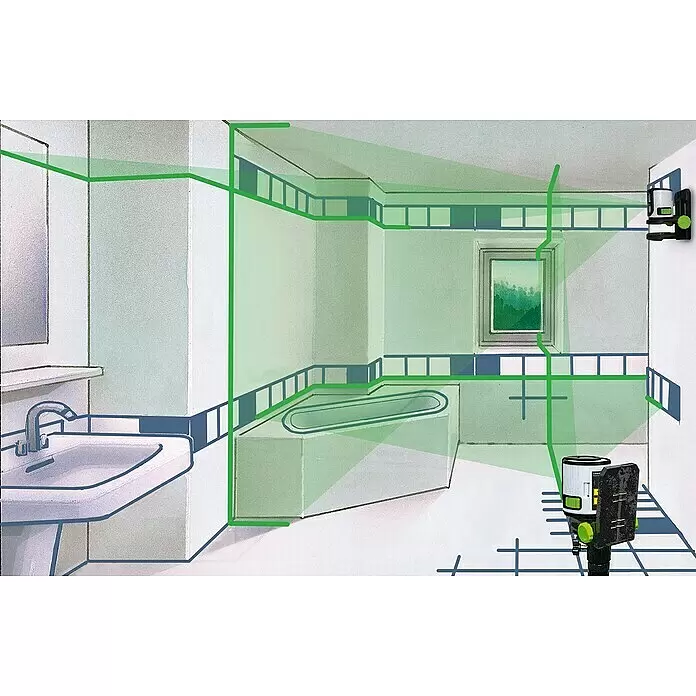 Laserliner Kreuzlinienlaser EasyCross Green - Max. Arbeitsbereich: 10 m - Anwendungsbeispiel