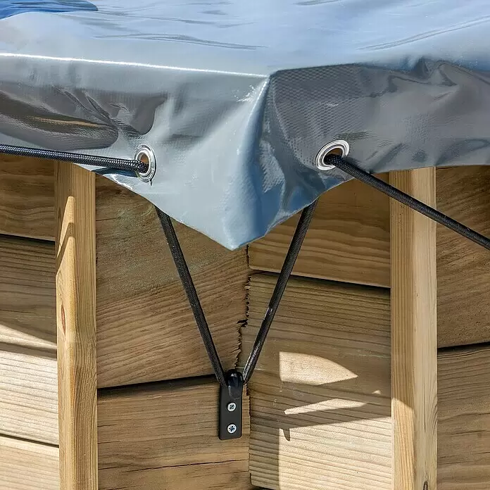 Gre Pool-Abdeckplane Winter EVORA - 658 x 460 cm, Grau - Detailaufnahme