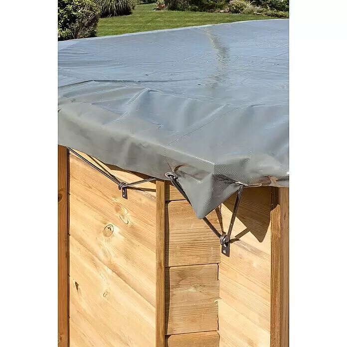 Gre Pool-Abdeckplane Winter Carra - 335 x 335 cm, Grau - Detailaufnahme