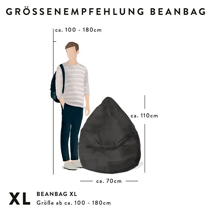 Sitzsack Beanbag Alfa (XL, Weinrot, 100 % Polyester) | BAUHAUS
