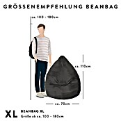 Sitting Point Sitzsack Beanbag Fußball (XL, Schwarz/Weiß, 100 % Baumwolle) | BAUHAUS