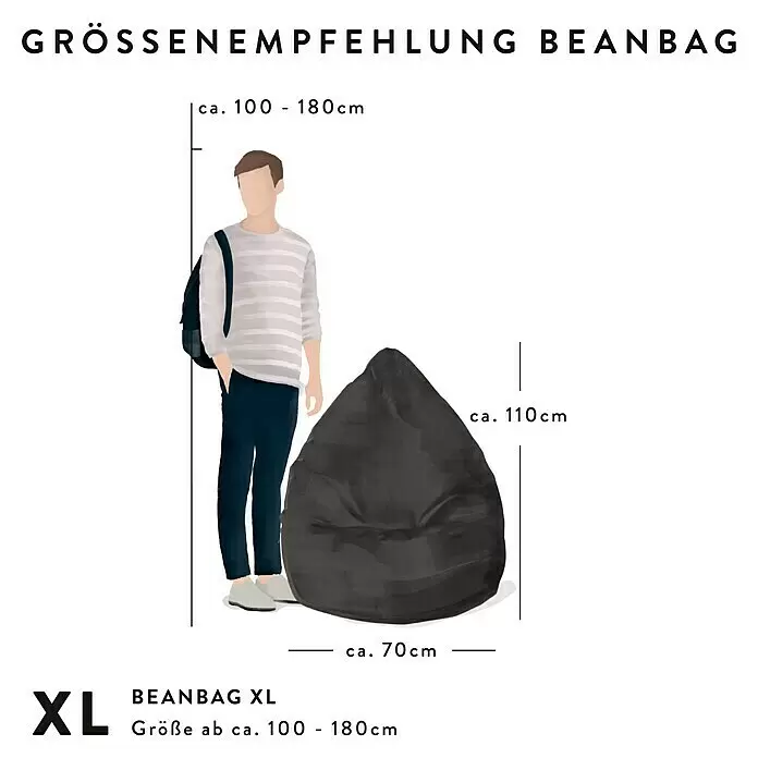Sitting Point Sitzsack Beanbag EasyXL, Dunkelblau, 100 % Polyester