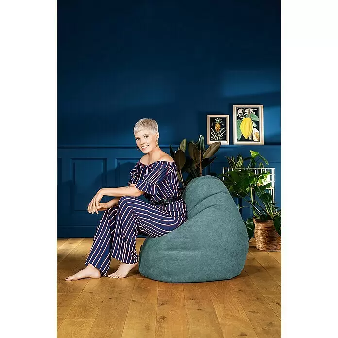 Sitting Point Sitzsack Beanbag Alfa - XXL, Petrol, 100 % Polyester - Stimmungsaufnahme