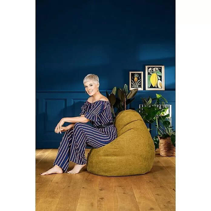 Sitting Point Sitzsack Beanbag Alfa - XXL, Senf, 100 % Polyester - Stimmungsaufnahme