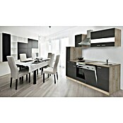 Respekta Composición de cocina (Ancho: 250 cm, Con dispositivos eléctricos, Gris)