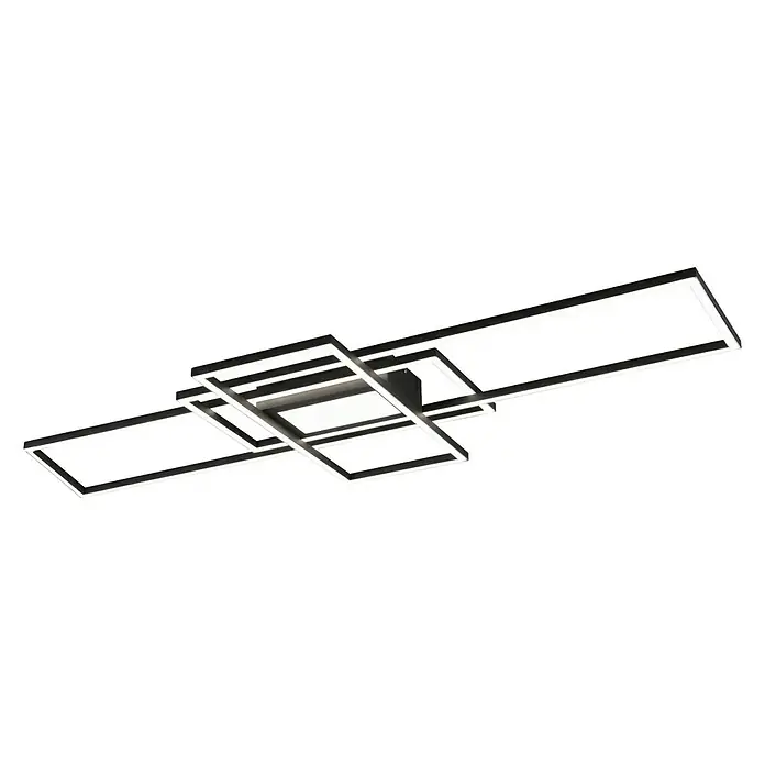 Trio Lighting Plafón LED Irvine - 60 W, L x An x Al: 6,5 x 105 x 42 cm, Blanco - Lámpara de techo LED moderna con diseño cuadrado e iluminación brillante para un ambiente elegante en la habitación.