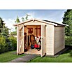 Weka Blockbohlenhaus Classic (Natur, Grundfläche: 4,93 m², Doppeltür)