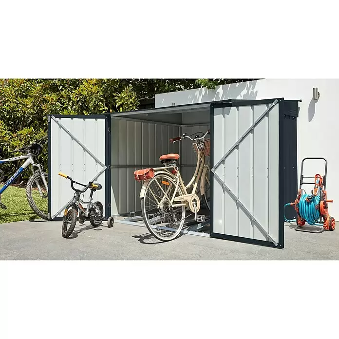 Globel Fahrradgarage Family - L x B x H: 200 x 211 x 165 cm, Stahl - Stimmungsaufnahme