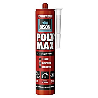 Bison Poly Max Universele montagelijm Transparant Koker 300 g (Transparant, Flexibel)
