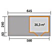 Weka Gartenhaus Designhaus 126 B+ (Außenmaß inkl. Dachüberstand (B x T): 645 x 316 cm, Holz, Natur, 14,219 m²) | BAUHAUS