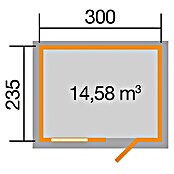 Weka Gartenhaus 123 (Außenmaß inkl. Dachüberstand (B x T): 380 x 274 cm, Holz, Natur, 7,074 m²) | BAUHAUS