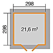 Weka Gartenhaus 177 (Außenmaß inkl. Dachüberstand (B x T): 380 x 380 cm, Holz, Natur) | BAUHAUS