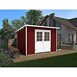 Weka Gartenhaus 219 (Außenmaß inkl. Dachüberstand (B x T): 260 x 277 cm, Holz, Schwedenrot/Weiß)