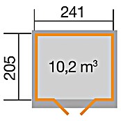 Weka Gartenhaus 218 (Außenmaß inkl. Dachüberstand (B x T): 260 x 239 cm, Holz, Schwedenrot/Weiß, 4,941 m²) | BAUHAUS
