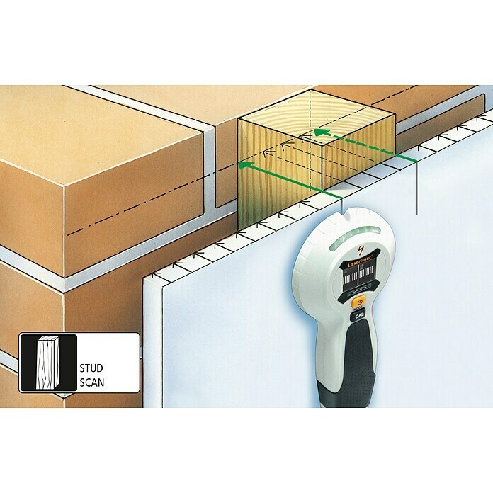 Laserliner Ortungsgerät StarFinder PlusGeeignet für: Aufspüren von spannungsführenden Leitungen, Holz und Metall, Erfassungstiefe: Max. 40 mm spannungsführende Leitungen Use Shot