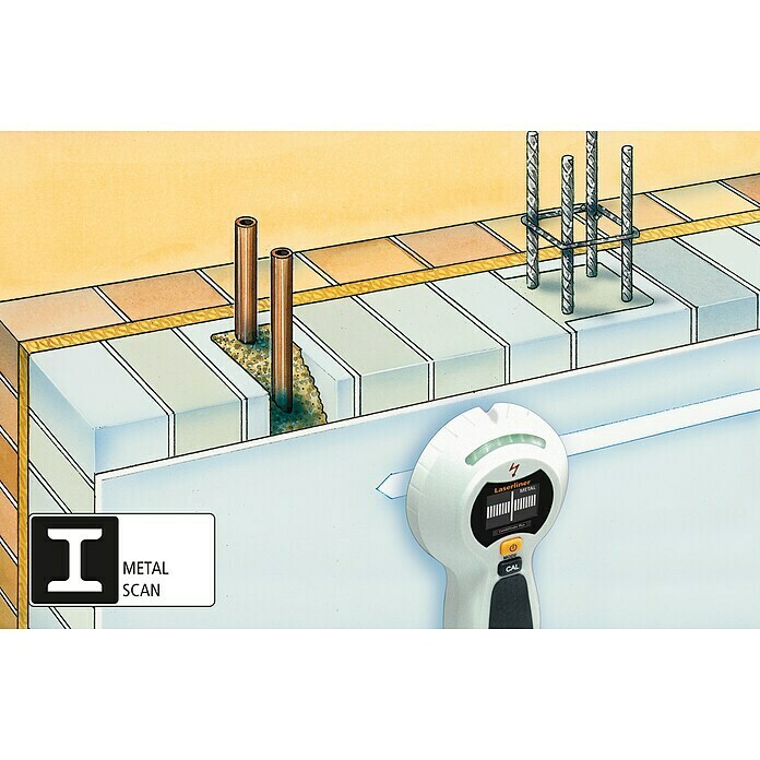 Laserliner Ortungsgerät CombiFinder PlusGeeignet für: Aufspüren von spannungsführenden Leitungen und Metall, Erfassungstiefe: Max. 75 mm Eisenmetalle Use Shot