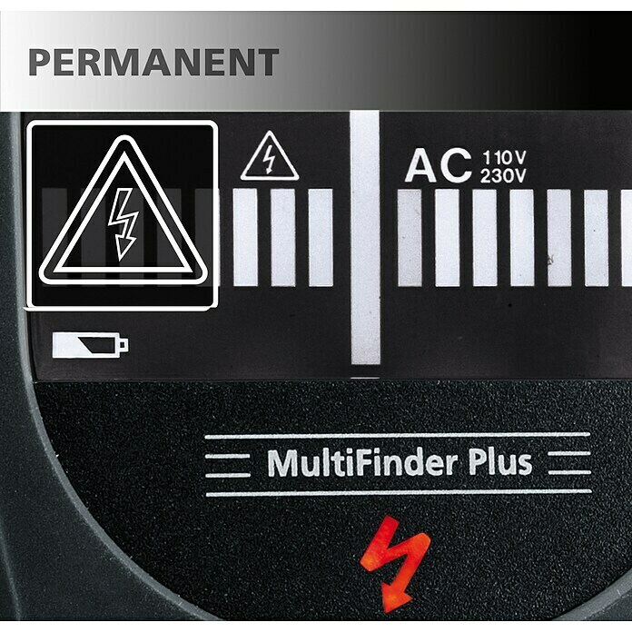 Laserliner Ortungsgerät MultiFinder PlusGeeignet für: Aufspüren von spannungsführenden Leitungen, Holz und Metall, Erfassungstiefe: Max. 40 mm Holz/Metall Detail Shot