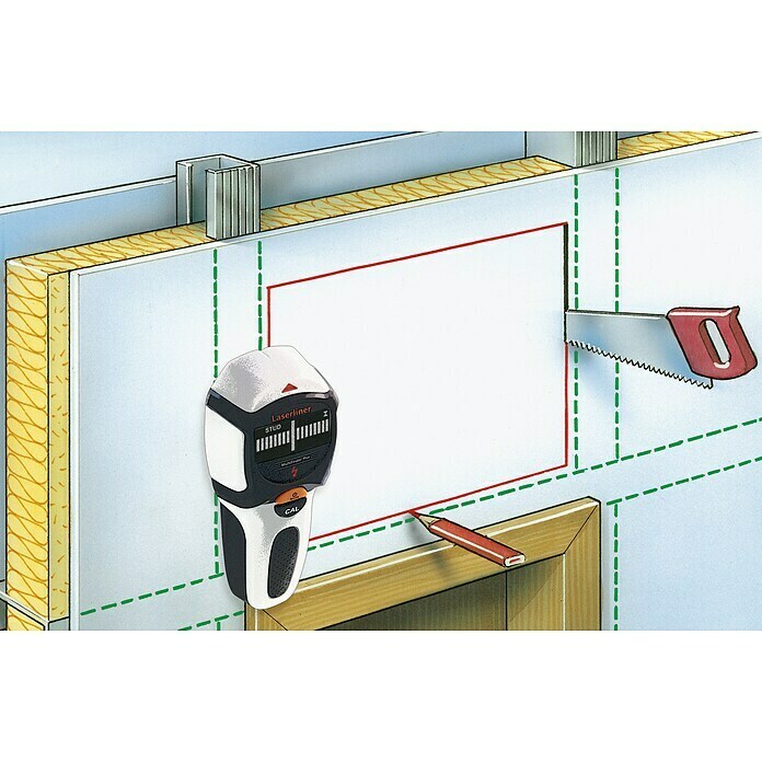 Laserliner Ortungsgerät MultiFinder PlusGeeignet für: Aufspüren von spannungsführenden Leitungen, Holz und Metall, Erfassungstiefe: Max. 40 mm Holz/Metall Use Shot