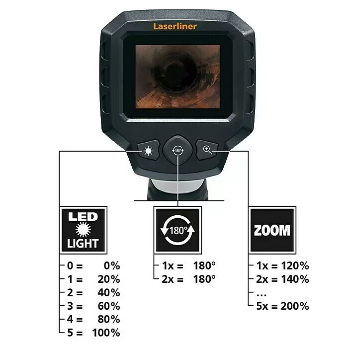 Laserliner Endoskopkamera VideoScope One - Länge Schwanenhals: 150 cm, Durchmesser Kamerakopf: 9 mm - Detailaufnahme