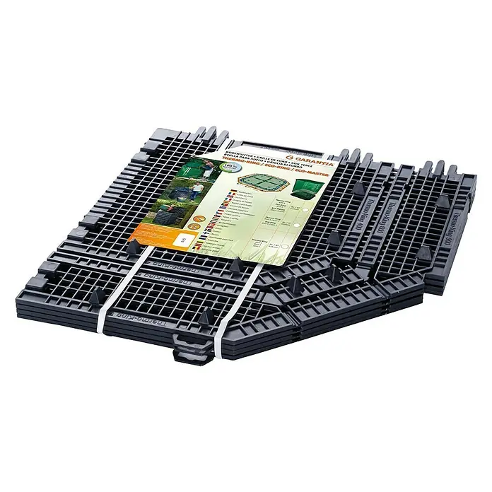 Garantia Bodenplatte - Passend für: Garantia Komposter Thermo King - Produktbild eines Stapels Thermo-King 900 Bodengitter, ideal für den Garten und Kompostierung, robust und umweltfreundlich.