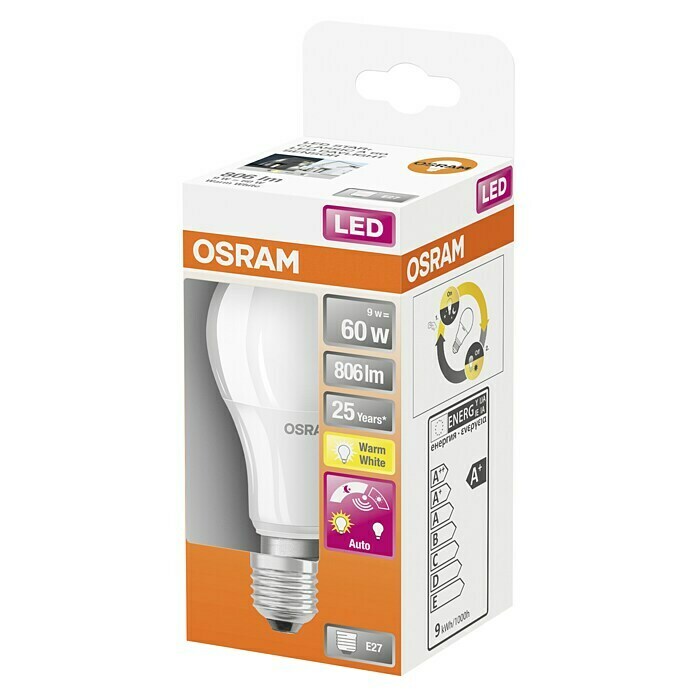 Osram LED žarulja  (E27, Bez prigušivanja, Topla bijela, 806 lm, 9,5 W) | BAUHAUS
