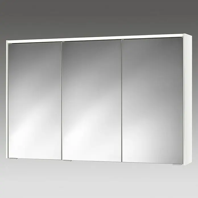 Sieper LED-Spiegelschrank KHX 120 - B x H: 120 x 74 cm, Holz, Weiß - Eleganter Spiegelschrank mit drei Türen. Perfekt für jedes Badezimmer und bietet viel Stauraum. Zeitloses Design in Weiß.
