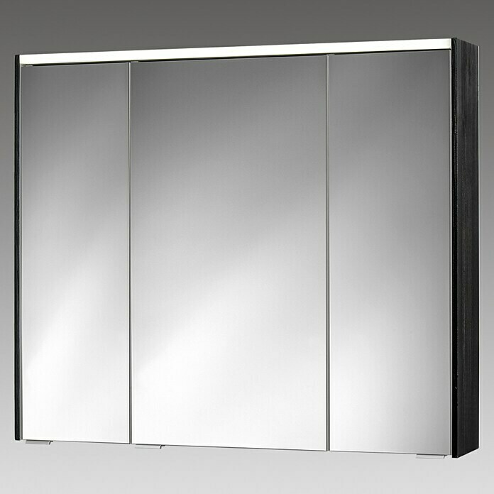 Sieper LED-Spiegelschrank KHX 90 (B x H: 90 x 74 cm, Mit Beleuchtung, MDF, Schwarz)