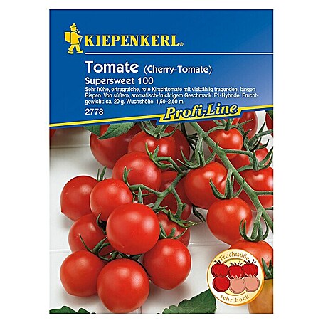 Kiepenkerl Profi-Line Gemüsesamen Tomate (Supersweet 100, Solanum lycopersicum, Erntezeit: Juli)