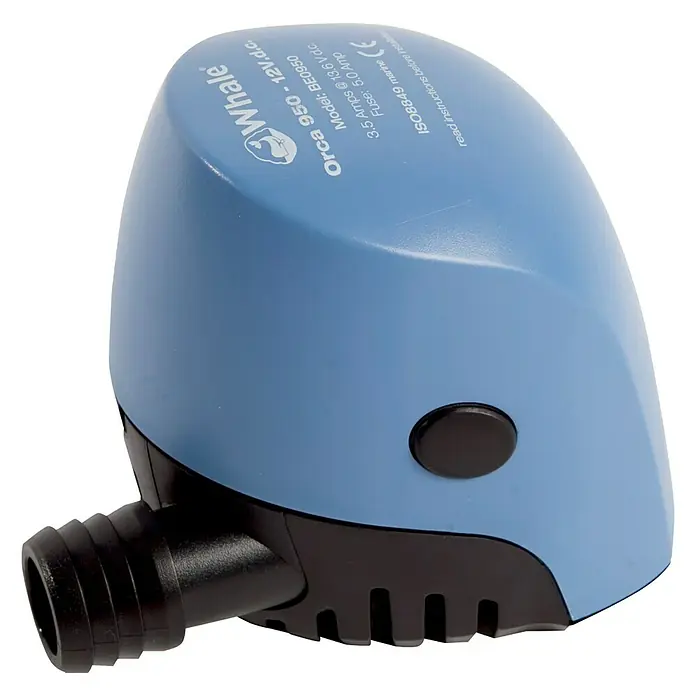 Whale Bilgepumpe Orca 950 - Max. Fördermenge: 59 l/min, Geeignet für Anschlussleitung: 25 mm, 12 V - Die Whale Orca 950-12V d.c. Bilgenpumpe, Modell BE0950, ist eine zuverlässige und leistungsstarke Pumpe für den Marineeinsatz.