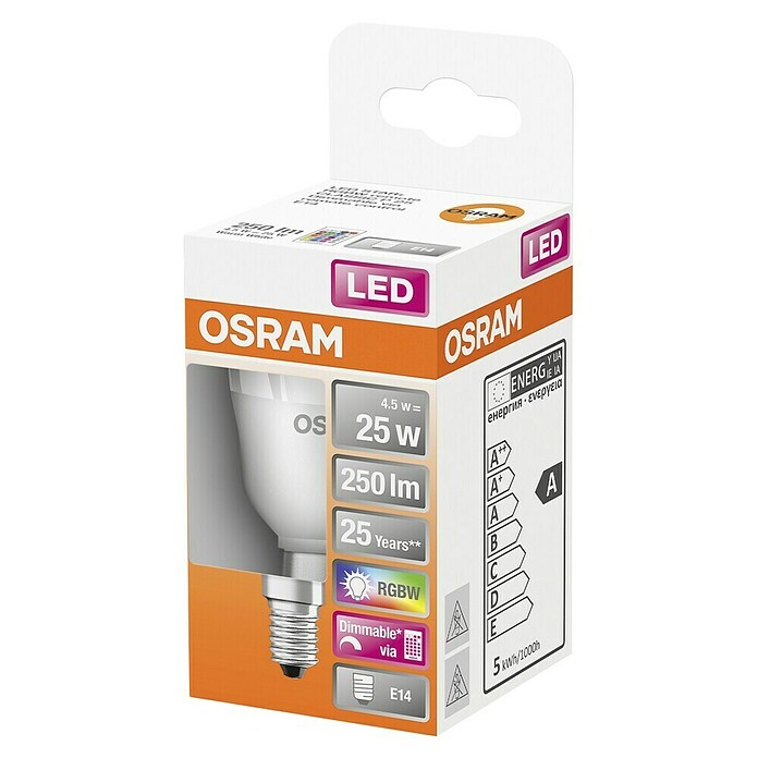 Osram Star Ledlamp RGBW (E14, Dimbaar, RGBW, 250 lm, 4,5 W) | BAUHAUS