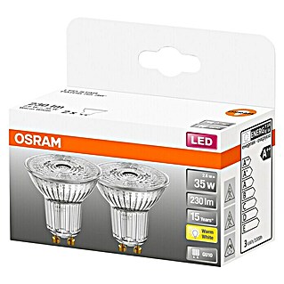 Osram Star LED-Lampe Reflektor GU10 (GU10, 2,6 W, PAR16, 230 lm, 2 Stk.)