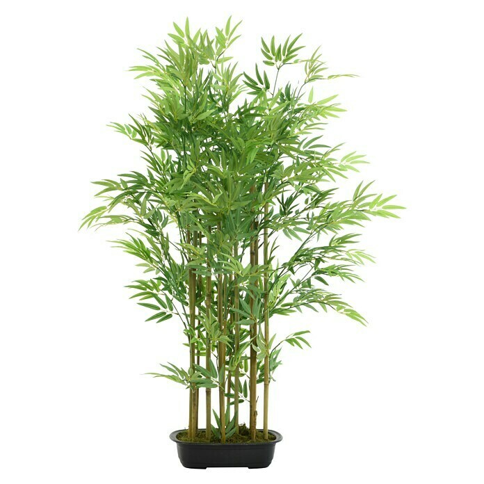 Basics Planta artificial de bambú artificial con maceta de plástico,  39.4 pulgadas, verde