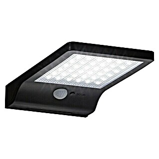 Aplique solar LED para exterior (Detector de movimiento, 3 W, 300 lm, Blanco frío, Negro)