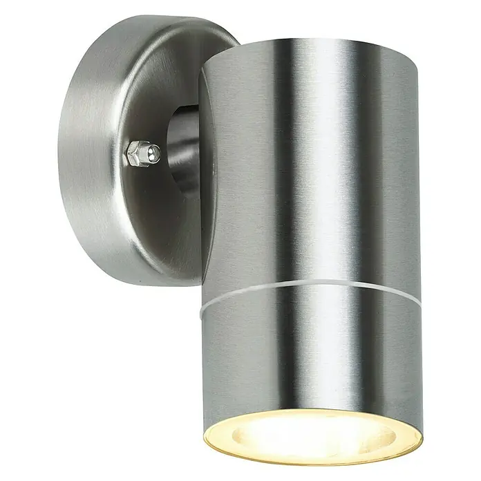 Starlux LED-Außenwandleuchte Dundee - 3 W, 7,4 x 8,6 x 12,2 cm, Silber, IP44, Anzahl Leuchtmittel: 1 Stk. - Edelstahl-Wandleuchte für den Außenbereich. Das zylindrische Design mit warmem Licht sorgt für eine einladende Atmosphäre.