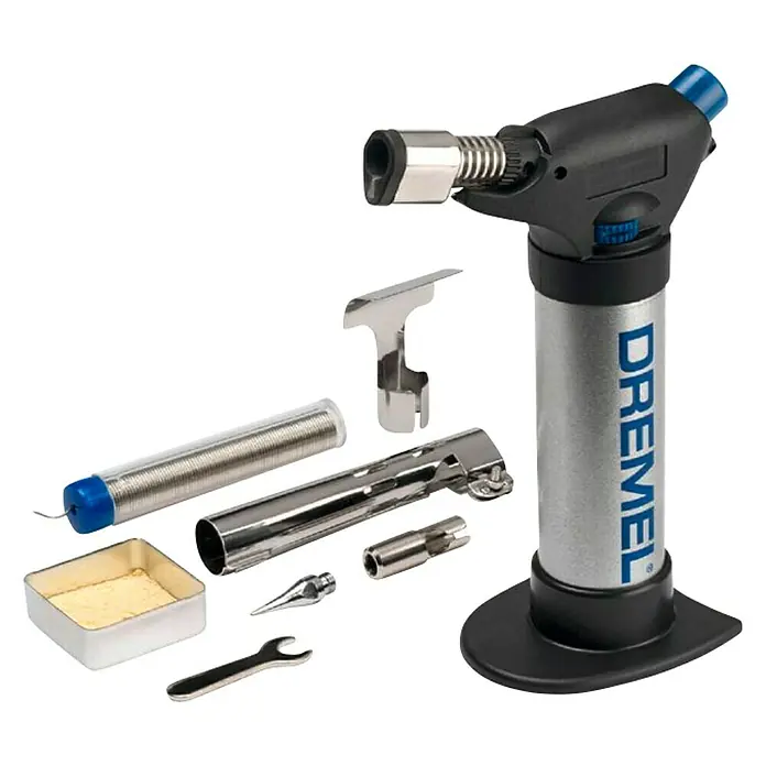Dremel VersaFlame Unidad de soldadura de alto rendimiento 2200-4 - Apto para: Gas butano - Kit Dremel VersaFlame: Un quemador estacionario de butano versátil para soldar, termocontraer y cortar en caliente. Ideal para proyectos de bricolaje.