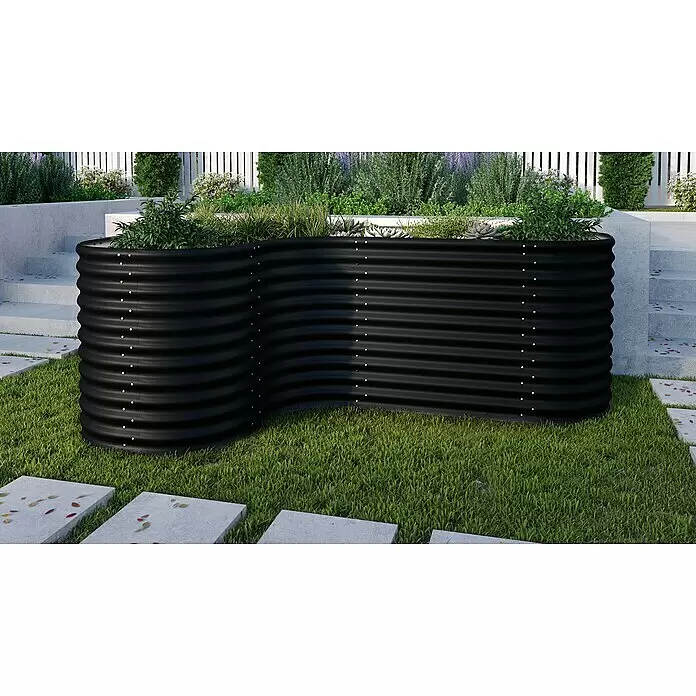 Vitavia Hochbeet-Erweiterung Curve 858 - 80 x 86 cm, Metall, Schwarz - Stimmungsaufnahme