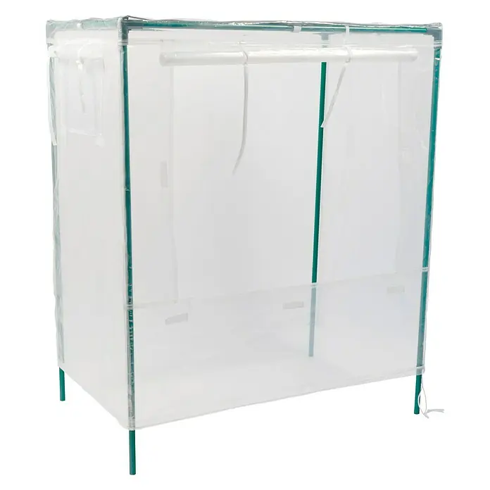 Vitavia Hochbeet-Abdeckung - L x B x H: 88 x 55 x 105 cm - Eine Mini-Gewächshaus-Konstruktion mit grünen Stangen und einer transparenten Abdeckung. Ideal für den Indoor-Gartenbau und den Schutz von Pflanzen.
