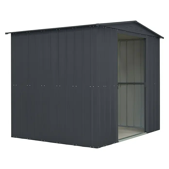 Gerätehaus Dream 86 - 245 cm, 185 cm, Stahl, Anthrazit - Geräumiger Gartenschuppen aus Metall mit breiter Türöffnung zur einfachen Aufbewahrung von Gartengeräten und mehr.