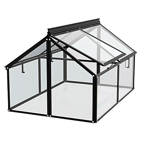 Vitavia Frühbeet Gaia Jumbo (L x B x H: 119,3 x 83,1 x 71,9 cm, Schwarz, Sicherheitsglas)