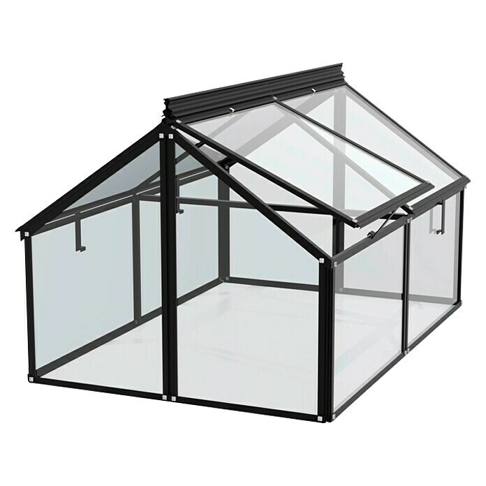 Vitavia Frühbeet Gaia Jumbo119,3 x 83,1 x 71,9 cm, Schwarz, Sicherheitsglas Diagonal View