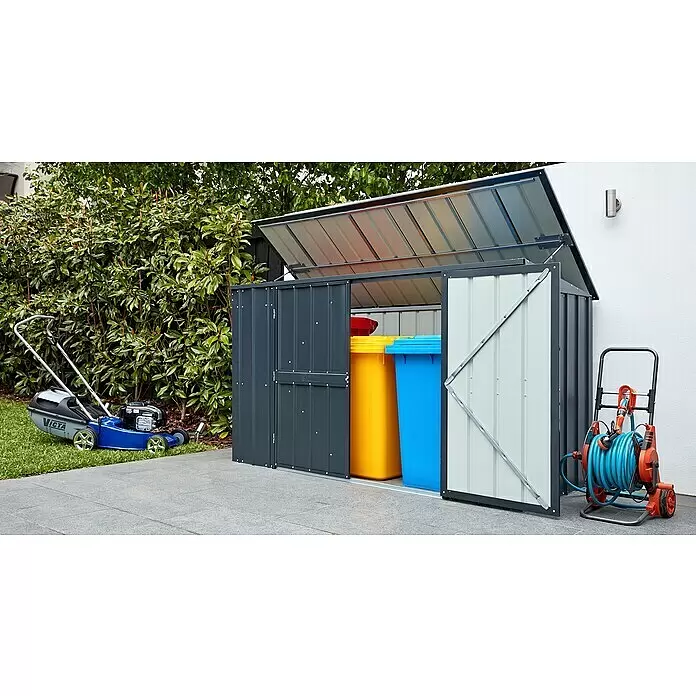 Globel Mülltonnenbox Easy - Stahl, Anthrazit, Geeignet für Anzahl Mülltonnen: 3 Stk., 2,21 m² - Stimmungsaufnahme