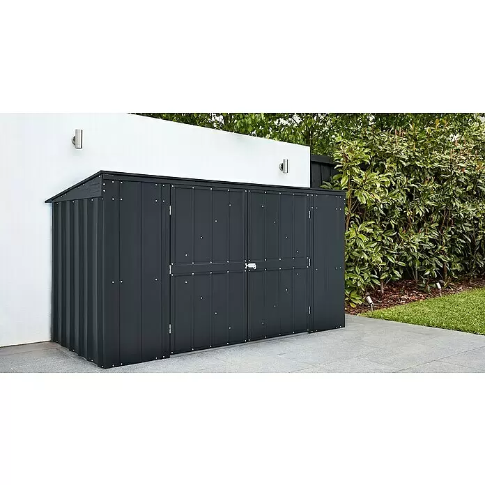 Globel Mülltonnenbox Easy - Stahl, Anthrazit, Geeignet für Anzahl Mülltonnen: 3 Stk., 2,21 m² - Stimmungsaufnahme