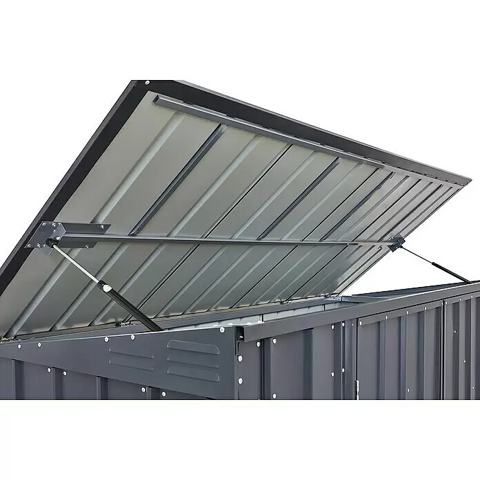 Globel Mülltonnenbox Easy - Stahl, Anthrazit, Geeignet für Anzahl Mülltonnen: 3 Stk., 2,21 m² - Detailaufnahme