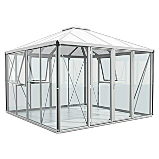 Vitavia Gewächshaus Minos (Außenmaß inkl. Dachüberstand (B x T): 317 x 321,5 cm, Material Seitenwand: Glas, 3 mm, Aluminium)