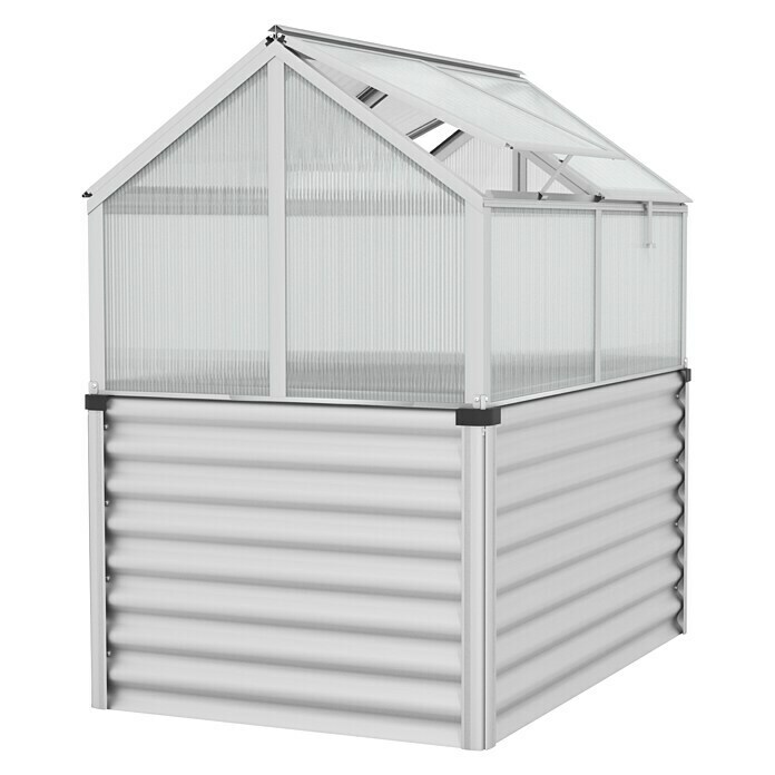 Vitavia Hochbeet Zola126,7 x 89 x 134,5 cm, Polycarbonat, Silber Diagonal View