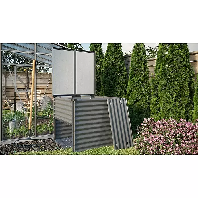 Vitavia Komposter Tomma - 860 l, 99,2 x 99,2 x 87,2 cm, Granit/Schwarz - Stimmungsaufnahme