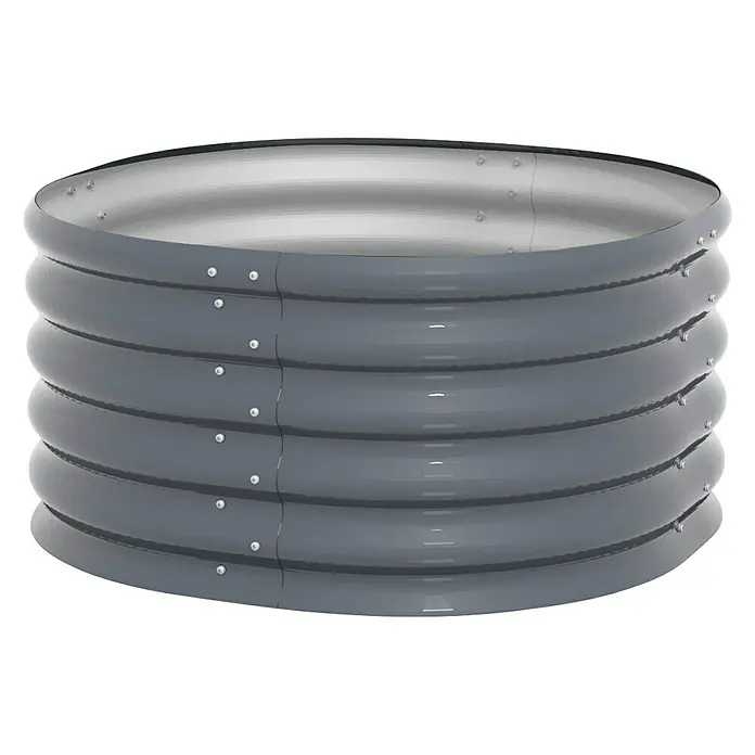 Vitavia Hochbeet Terra 401 - 82 x 82 x 40,1 cm, Zincalume®, Granit - Metall-Hochbeet mit 5 Ringen in Grau, ideal für den Garten. Robustes Design für Gemüse, Kräuter und Blumen.