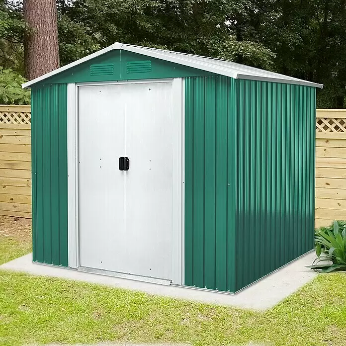 Pergart Gerätehaus Köln II - 236 cm, 174 cm, Stahl, Tanne, Creme - Stimmungsaufnahme