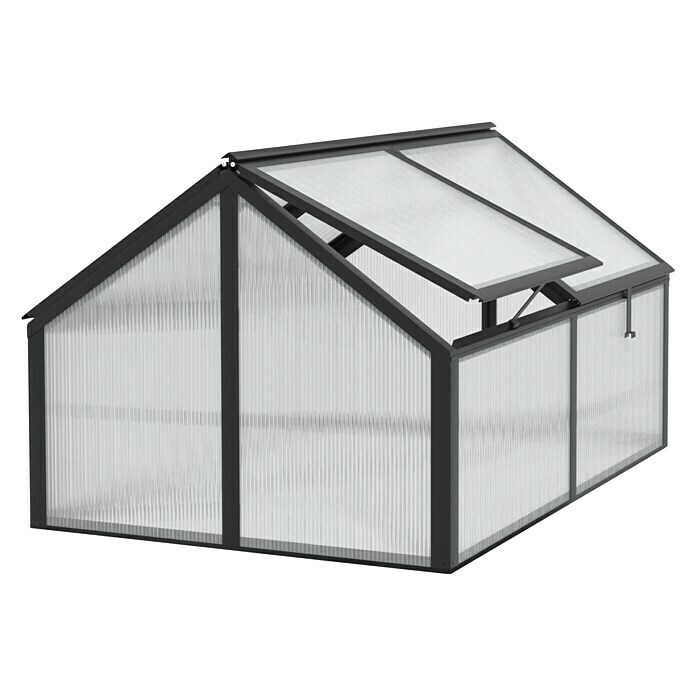 Vitavia Frühbeet Zola124,3 x 89 x 71,3 cm, Schwarz, Polycarbonat Diagonal View