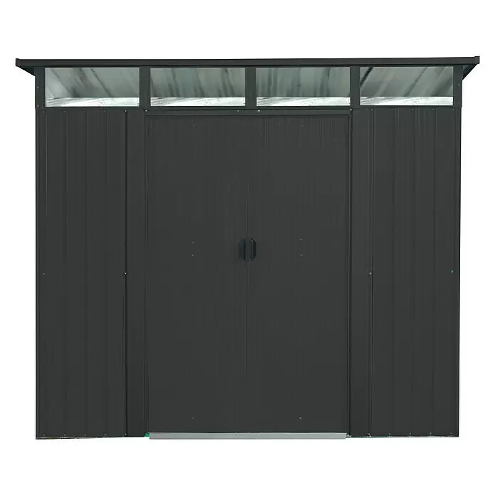 Pergart Gerätehaus Lübeck - 238 cm, 278 cm, Stahl, Anthrazit - Vorderansicht